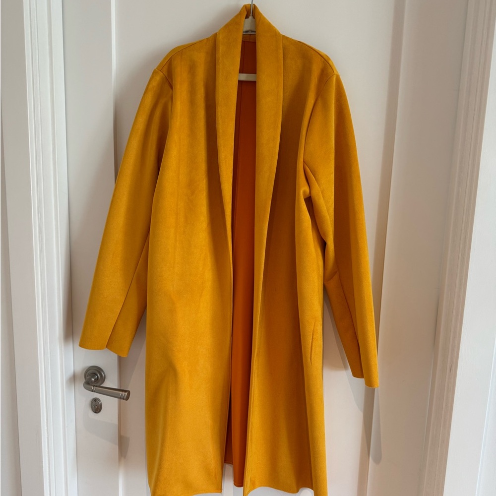 Zara Mustard Yellow Open Front Coat